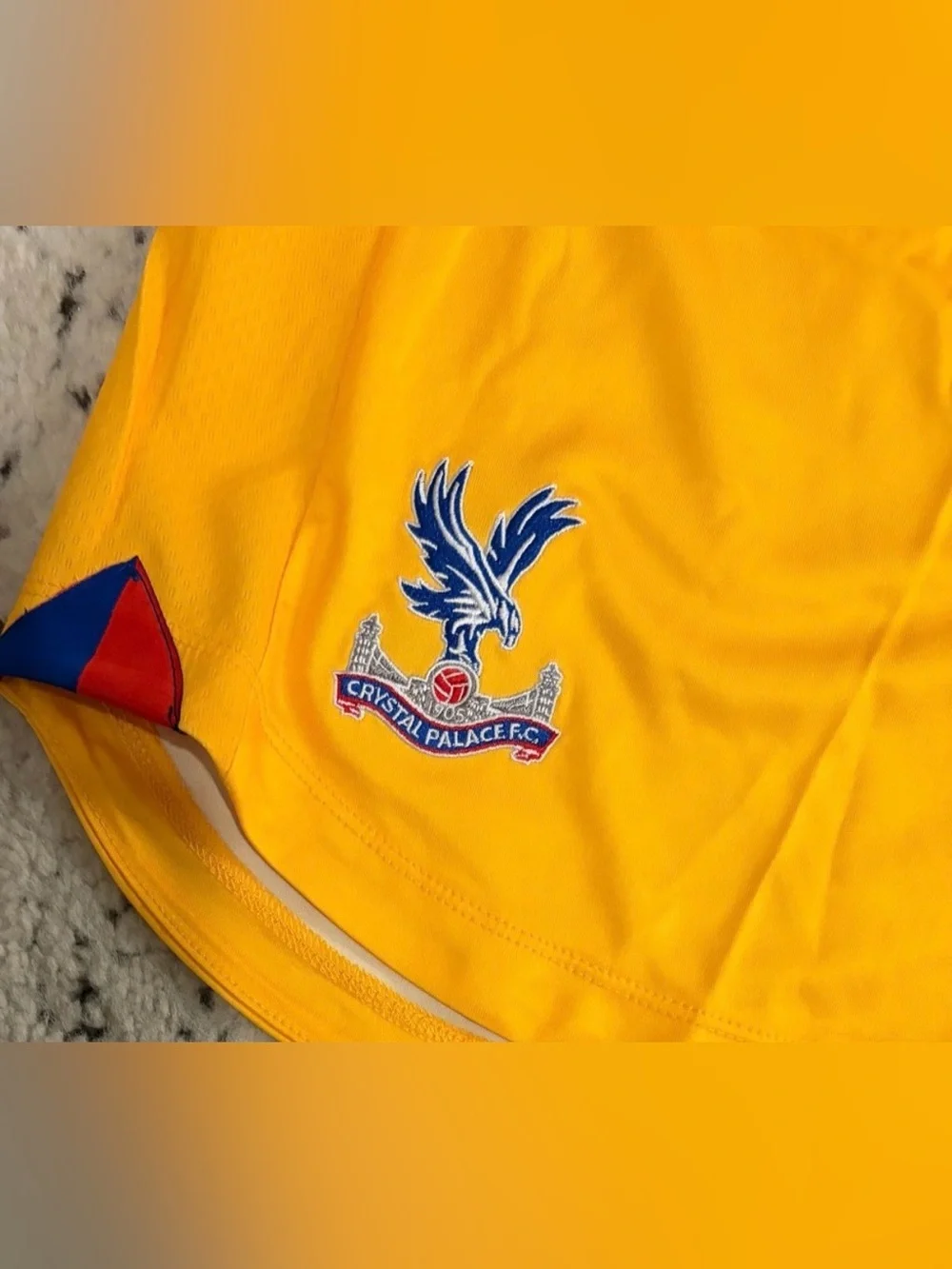 Macron Authentic Crystal Palace 2016/2017 England Soccer Yellow Shorts Men’s M